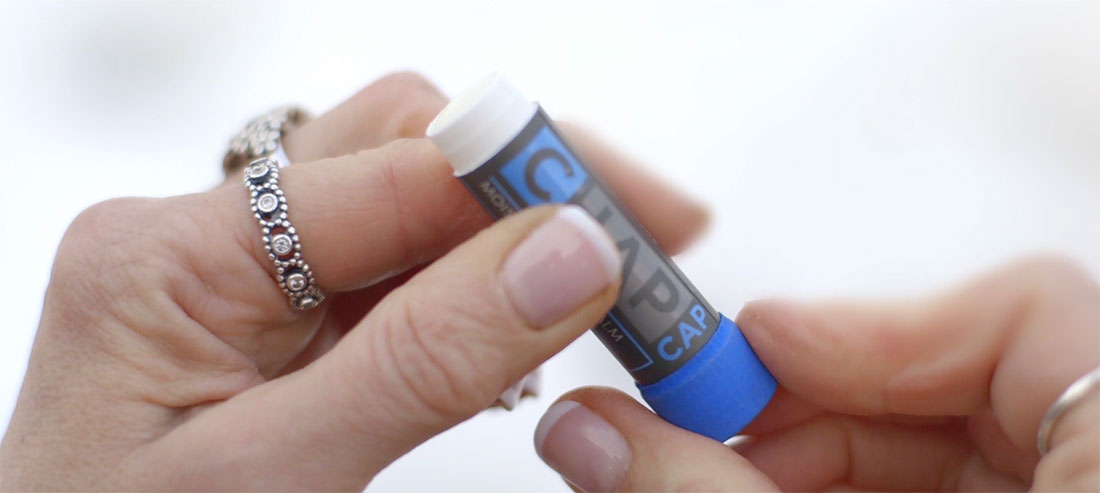 ChapCap Kickstarter video product closeup kickstarter video ChapCap Chap Stick Blue Mountain Canada